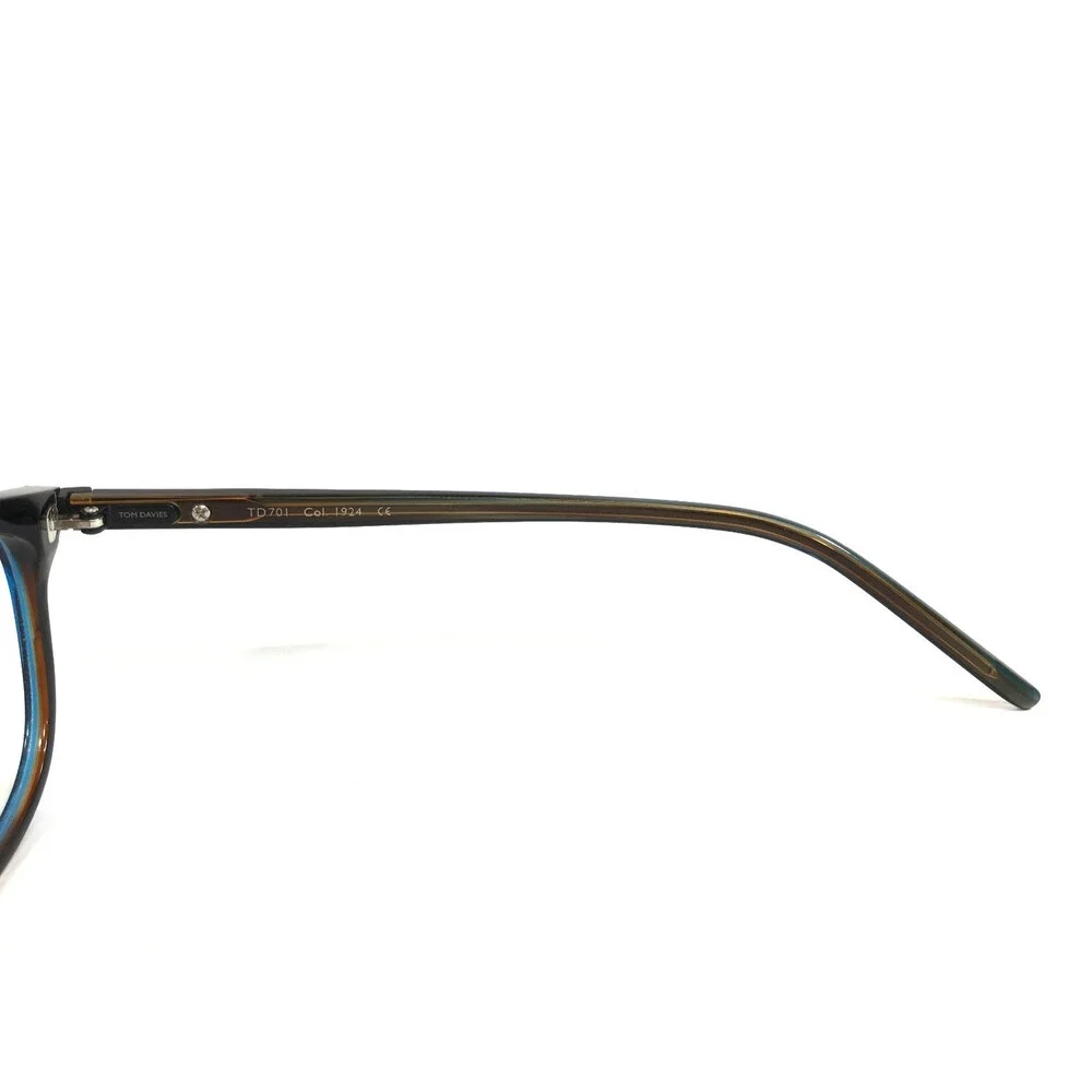 Tom Davies Eyeglasses Frame TD701 Col. 1924 Brown Blue Square Full Rim 50-19-140
